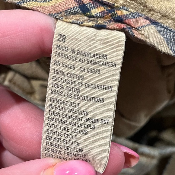 American Eagle Chino Khaki Shorts Longer Length Pockets Casual Tan Size 28 - Picture 5 of 8